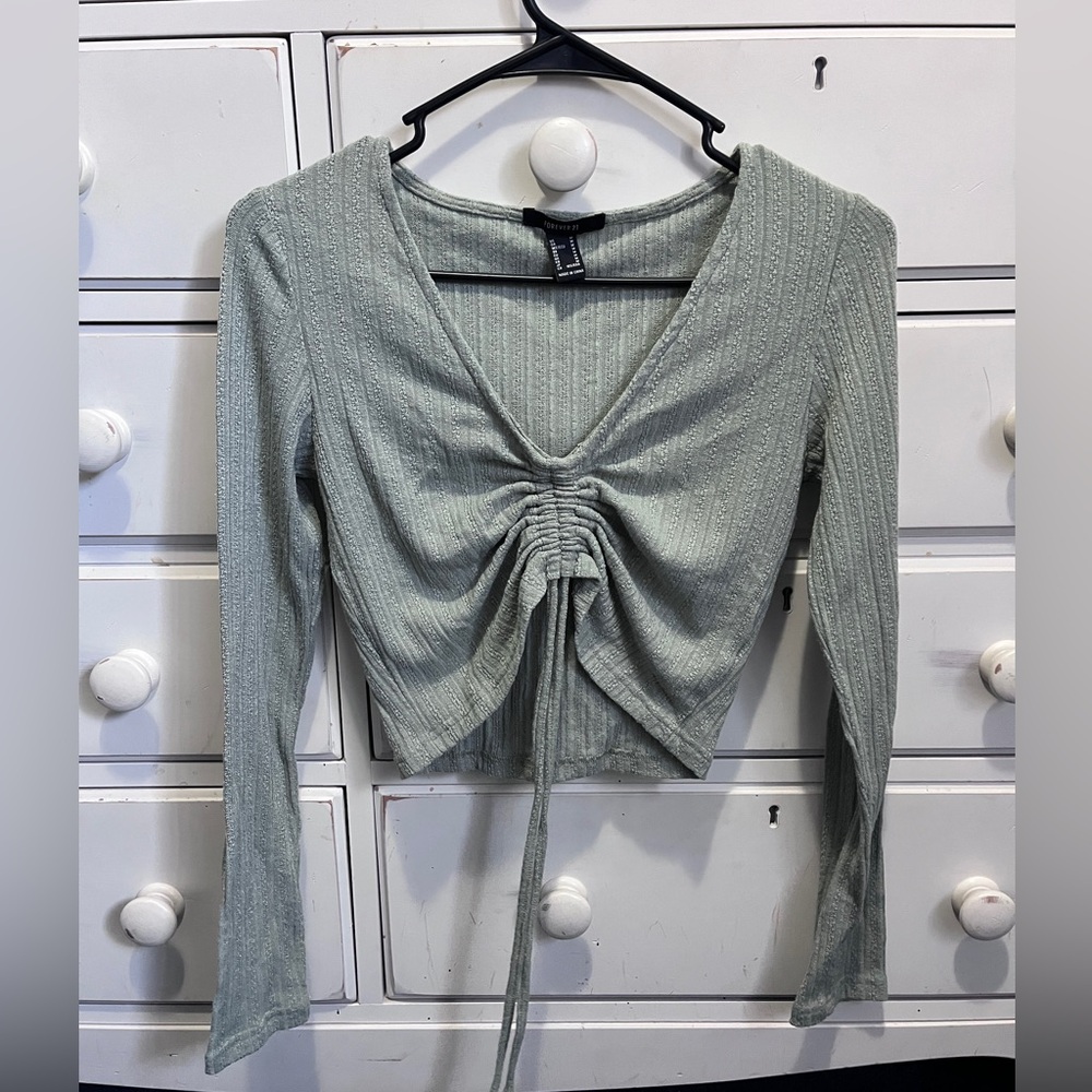 Women's Green Long Sleeve Top